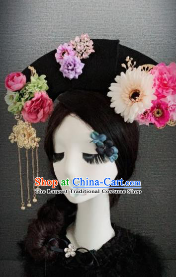 Traditional Chinese Ancient Qing Dynasty Palace Hair Accessories Queen Headwear for Women