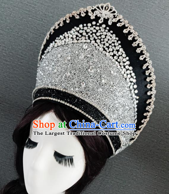 Top Grade Halloween Queen Crystal Hair Accessories Brazilian Carnival Royal Crown Headwear for Women