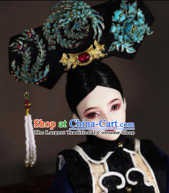 Chinese Ancient Palace Empress Headwear Traditional Qing Dynasty Manchu Queen Hair Accessories for Women