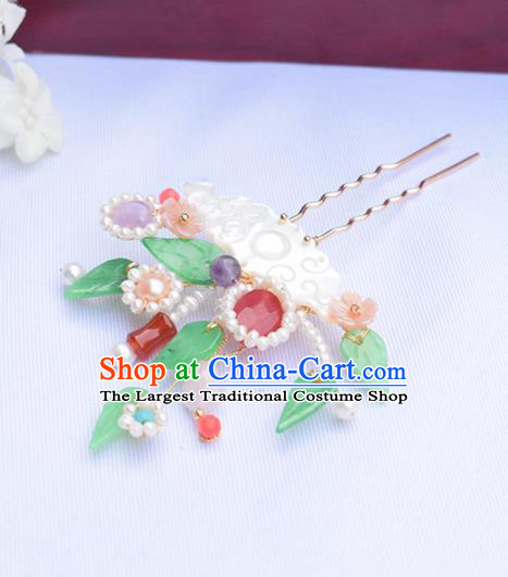 Chinese Ancient Princess Shell Cloud Hairpins Traditional Hanfu Hair Accessories for Women