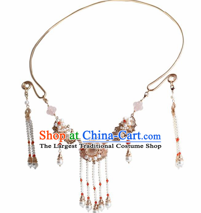 Handmade Chinese Hanfu Necklace Traditional Ancient Princess Tassel Necklet Accessories for Women