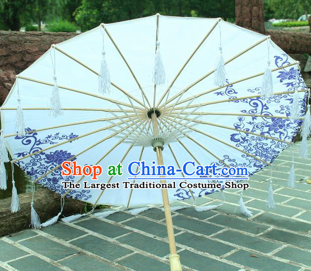 Handmade Chinese Traditional Printing Tassel Oiled Paper Umbrellas Ancient Princess Umbrella