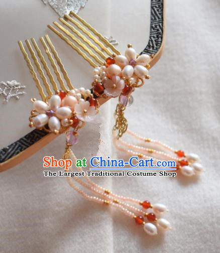 Chinese Ancient Princess Palace Hair Combs Hairpins Traditional Handmade Hanfu Hair Accessories for Women
