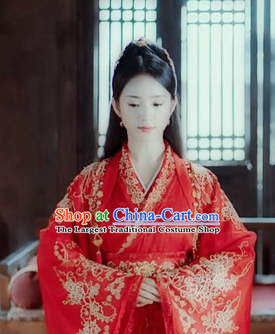 Chinese Ancient Princess Wedding Red Hanfu Dress Traditional Northern and Southern Dynasties Rani Historical Costume for Women