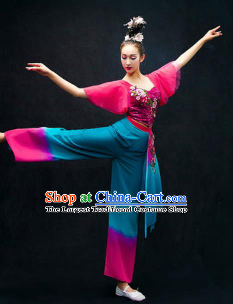 Chinese Folk Dance Yangko Costume Traditional Fan Dance Clothing for Women