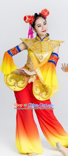 Chinese Traditional Yangko Stage Performance Costume Folk Dance Drum Dance Clothing for Women