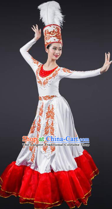 Chinese Spring Festival Gala Stage Costume Traditional Modern Dance Opening Dance Red Dress for Women