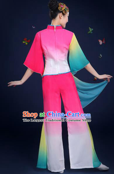 Traditional Chinese Fan Dance Clothing Folk Dance Yangko Stage Performance Costume for Women