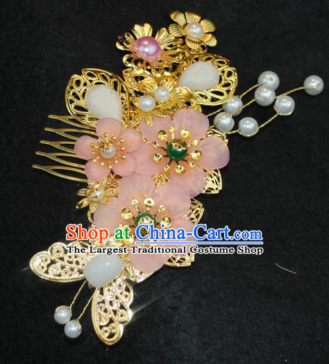 Traditional Chinese Qing Dynasty Princess Hair Comb Hairpins Handmade Ancient Manchu Lady Hair Accessories for Women