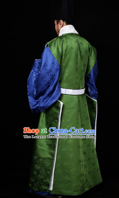Chinese Ancient Minister Hanfu Robe Traditional Ming Dynasty Taoist Priest Embroidered Historical Costume for Men