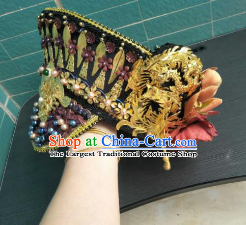 Traditional Chinese Handmade Qing Dynasty Queen Hat Hairpins Ancient Imperial Consort Hair Accessories for Women