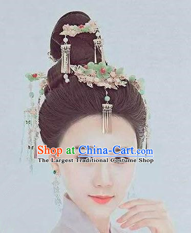 Handmade Chinese Wedding Hair Clip Traditional Hanfu Hairpins Ancient Tang Dynasty Queen Hair Accessories for Women
