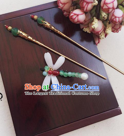 Handmade Chinese Palace Lady Dragonfly Hair Claw Hairpins Ancient Traditional Hanfu Hair Accessories for Women