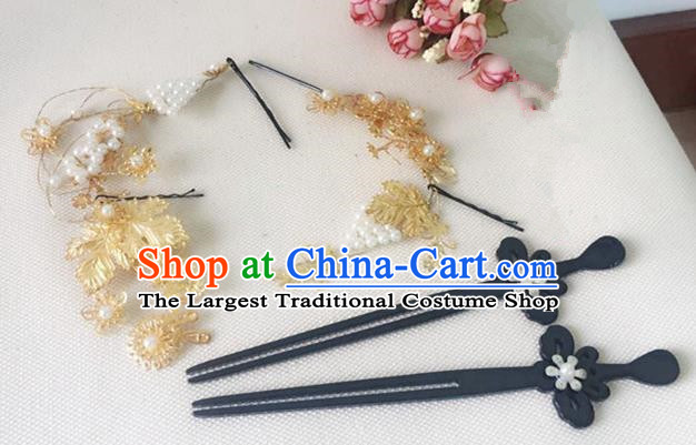 Handmade Chinese Traditional Hanfu Hairpins Ancient Tang Dynasty Queen Hair Accessories for Women