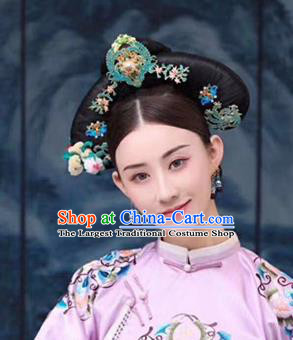 Chinese Handmade Hanfu Qing Dynasty Hair Crown Royal Lady Hairpins Traditional Ancient Imperial Consort Hair Accessories for Women