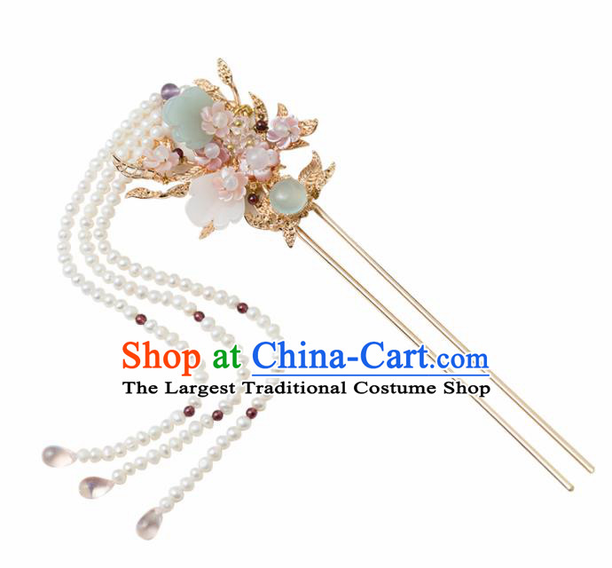 Chinese Handmade Hanfu Hairpins Beads Tassel Step Shake Ancient Princess Hair Accessories Headwear for Women