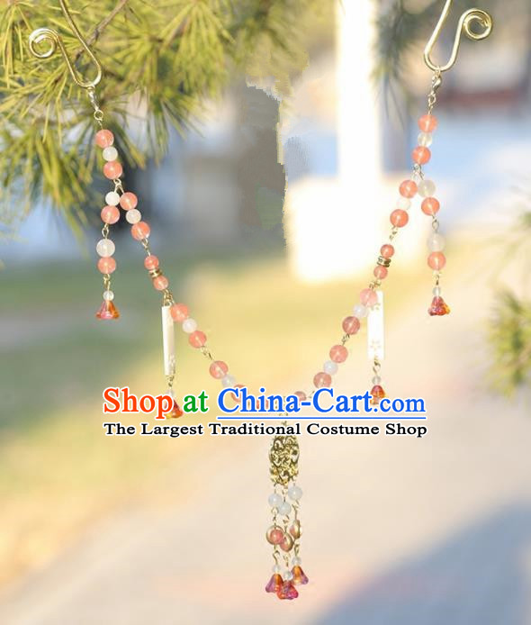 Handmade Chinese Classical Beads Necklace Ancient Palace Hanfu Necklet Accessories for Women