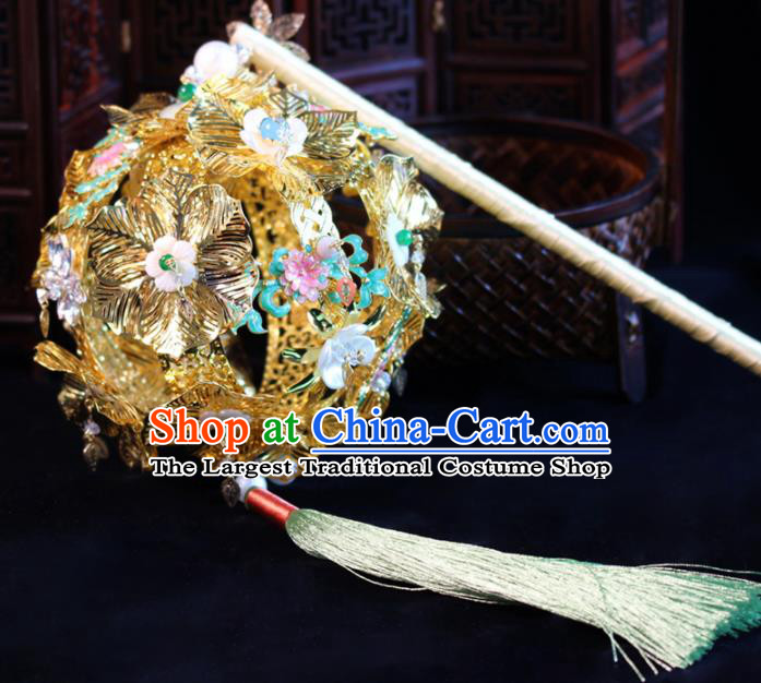 Chinese Traditional Wedding Prop Accessories Ancient Bride Princess Golden Lantern for Women
