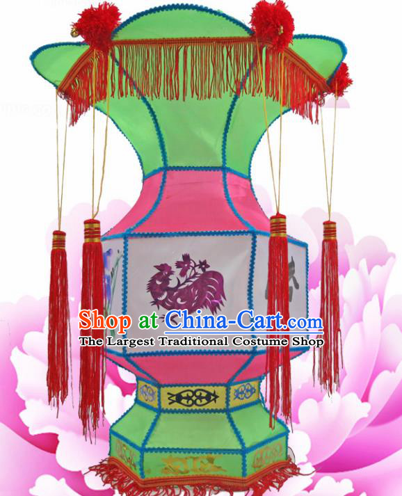 Handmade Chinese Green Palace Lanterns Traditional New Year Lantern Ancient Ceiling Lamp