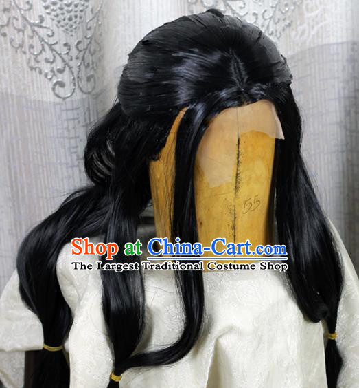 Chinese Traditional Cosplay Prince Wig Ancient Swordsman Wig Sheath for Men