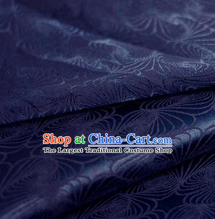 Chinese Traditional Cheongsam Fabric Classical Pattern Navy Brocade Satin Material Silk Fabric