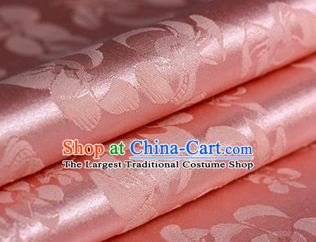 Chinese Traditional Pattern Hanfu Pink Brocade Material Cheongsam Classical Fabric Satin Silk Fabric