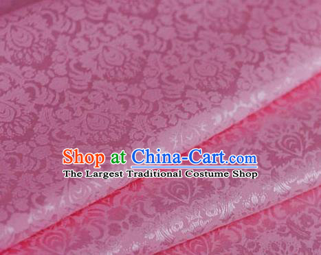 Chinese Traditional Hanfu Palace Pattern Pink Brocade Material Cheongsam Classical Fabric Satin Silk Fabric