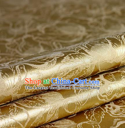 Chinese Traditional Cheongsam Pattern Golden Brocade Material Hanfu Classical Fabric Satin Silk Fabric
