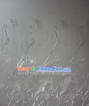 Chinese Traditional Fabric Cheongsam Orchid Pattern White Brocade Material Hanfu Classical Satin Silk Fabric