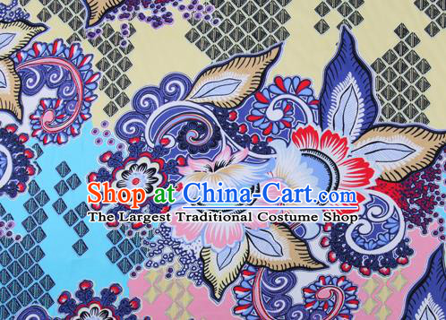 Chinese Traditional Fabric Cheongsam Printing Brocade Material Hanfu Classical Satin Silk Fabric