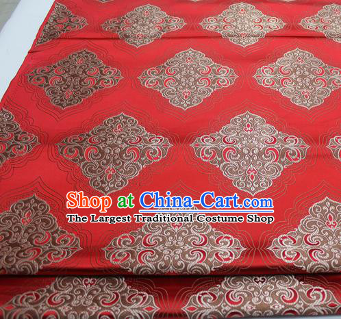 Chinese Traditional Tang Suit Red Brocade Royal Pattern Satin Fabric Material Classical Silk Fabric