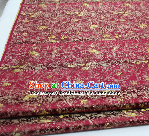 Asian Chinese Traditional Royal Pattern Wine Red Brocade Tang Suit Satin Fabric Material Classical Silk Fabric