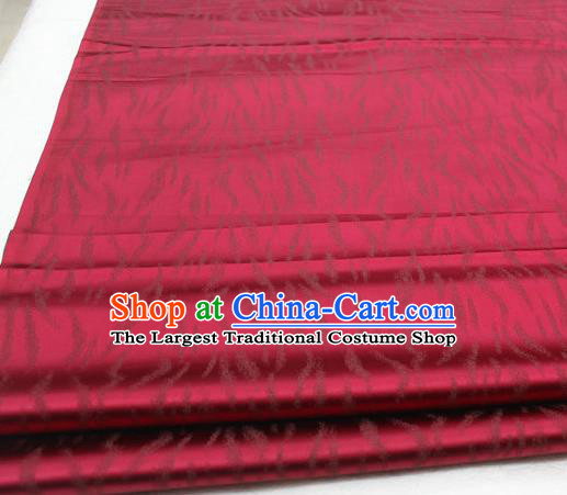 Asian Chinese Traditional Classical Pattern Wine Red Brocade Tang Suit Satin Fabric Material Classical Silk Fabric