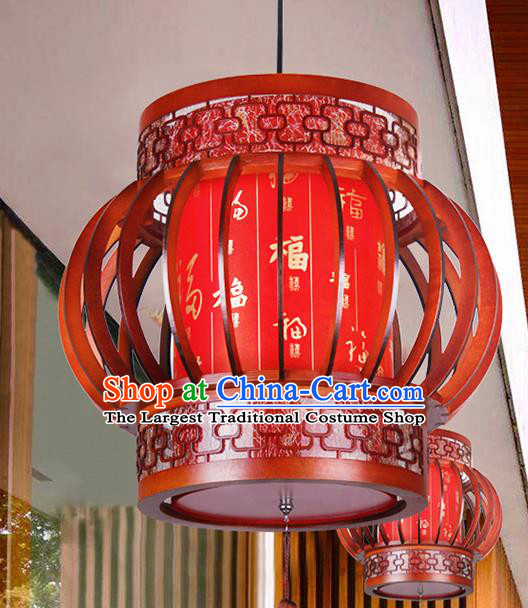 Chinese Traditional New Year Wood Palace Lantern Handmade Hanging Lanterns Ceiling Lamp