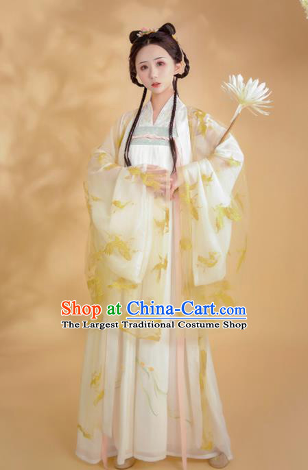 Chinese Ancient Court Princess Embroidered Hanfu Dress Tang Dynasty Historical Costume for Women