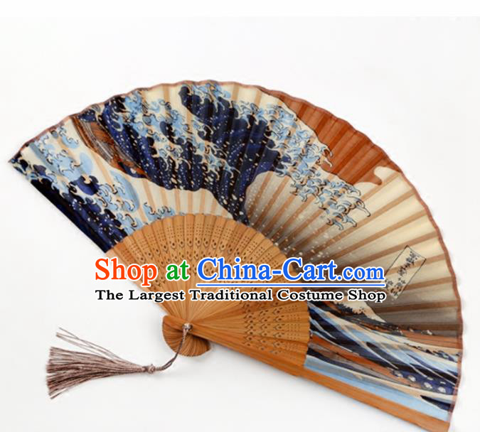Japanese Traditional Accordion Folding Fans Asian Japan Handmade Geisha Kimono Fan for Women