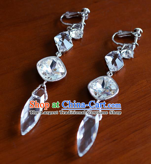 Traditional Chinese Ancient Palace Crystal Earrings Handmade Wedding Ear Accessories for Women