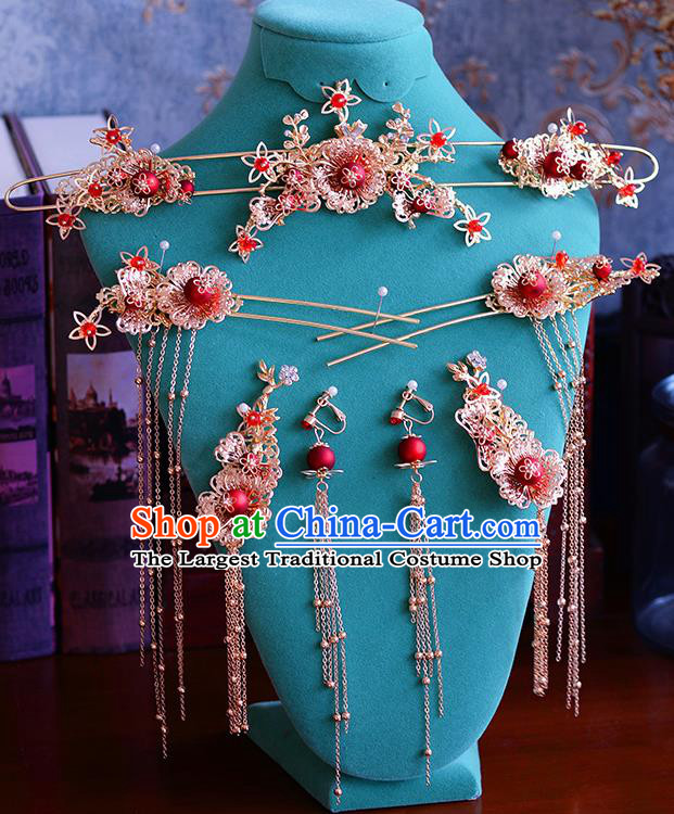 Traditional Chinese Ancient Hanfu Hair Clasp Bride Hairpins Handmade Wedding Hair Accessories for Women