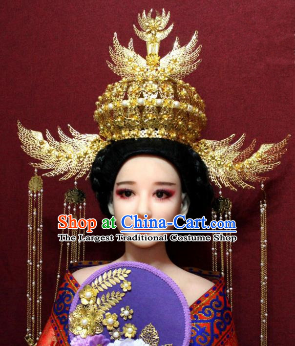 Traditional Chinese Ancient Hanfu Luxury Phoenix Coronet Bride Hairpins Handmade Wedding Hair Accessories for Women