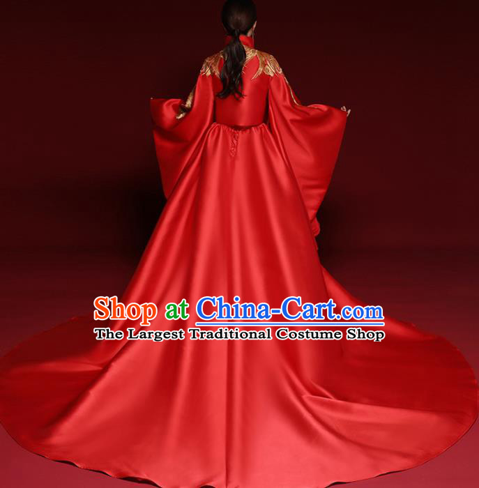 Chinese Traditional Wedding Red Costume Ancient Bride Xiu He Suit Embroidered Dress for Women