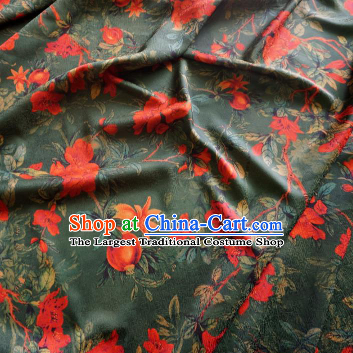 Asian Chinese Traditional Pomegranate Pattern Watered Gauze Cheongsam Silk Fabric Chinese Fabric Material