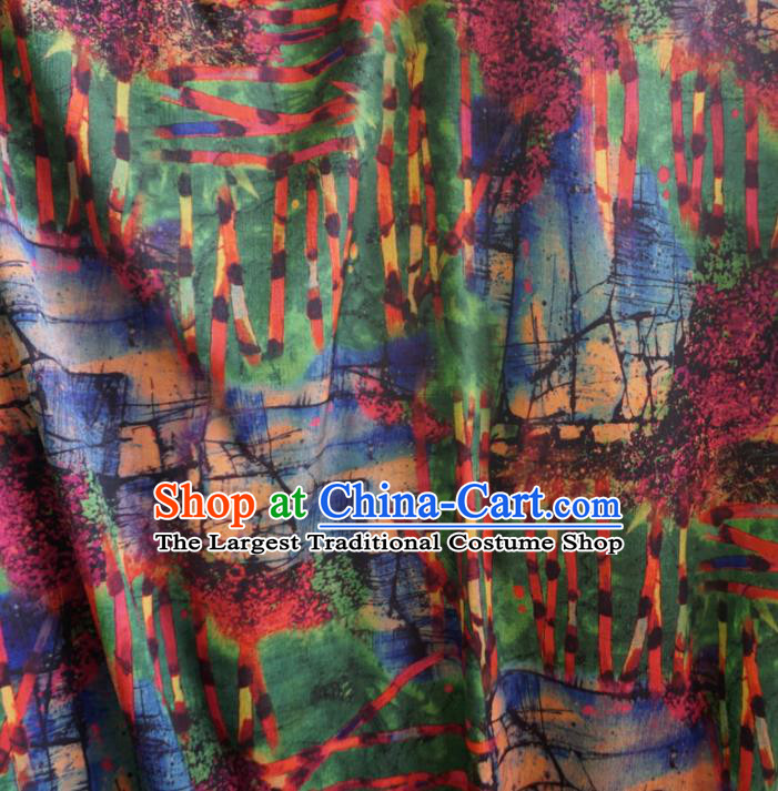 Asian Chinese Traditional Pattern Green Watered Gauze Cheongsam Silk Fabric Chinese Fabric Material