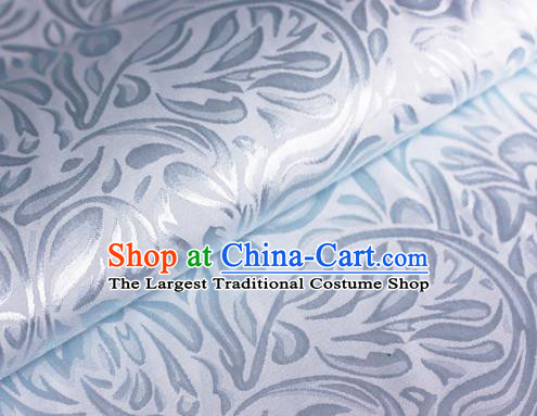 Asian Chinese Traditional Pattern Light Blue Brocade Cheongsam Silk Fabric Chinese Satin Fabric Material