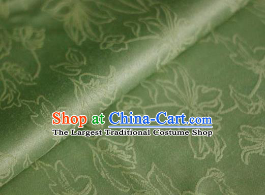 Asian Chinese Traditional Classical Jacquard Pattern Green Brocade Cheongsam Silk Fabric Chinese Satin Fabric Material