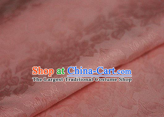 Asian Chinese Classical Peony Pattern Pink Brocade Cheongsam Silk Fabric Chinese Traditional Satin Fabric Material