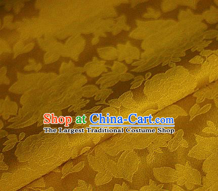 Asian Chinese Classical Peony Pattern Golden Brocade Cheongsam Silk Fabric Chinese Traditional Satin Fabric Material