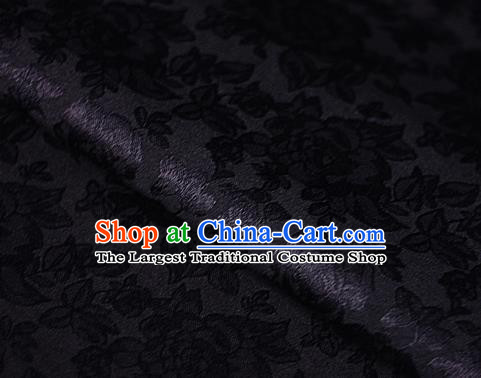 Asian Chinese Classical Peony Pattern Black Brocade Cheongsam Silk Fabric Chinese Traditional Satin Fabric Material