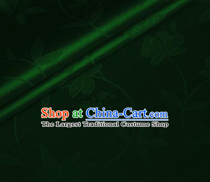 Chinese Green Brocade Classical Flowers Pattern Design Satin Cheongsam Silk Fabric Chinese Traditional Satin Fabric Material