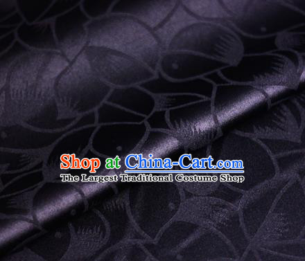Chinese Classical Petals Pattern Design Black Brocade Satin Cheongsam Silk Fabric Chinese Traditional Satin Fabric Material