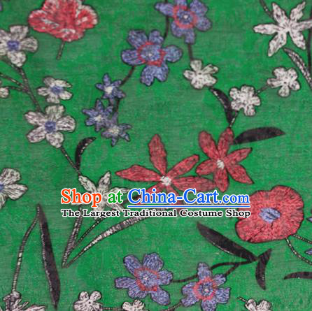 Chinese Classical Pattern Design Green Brocade Satin Cheongsam Silk Fabric Chinese Traditional Satin Fabric Material